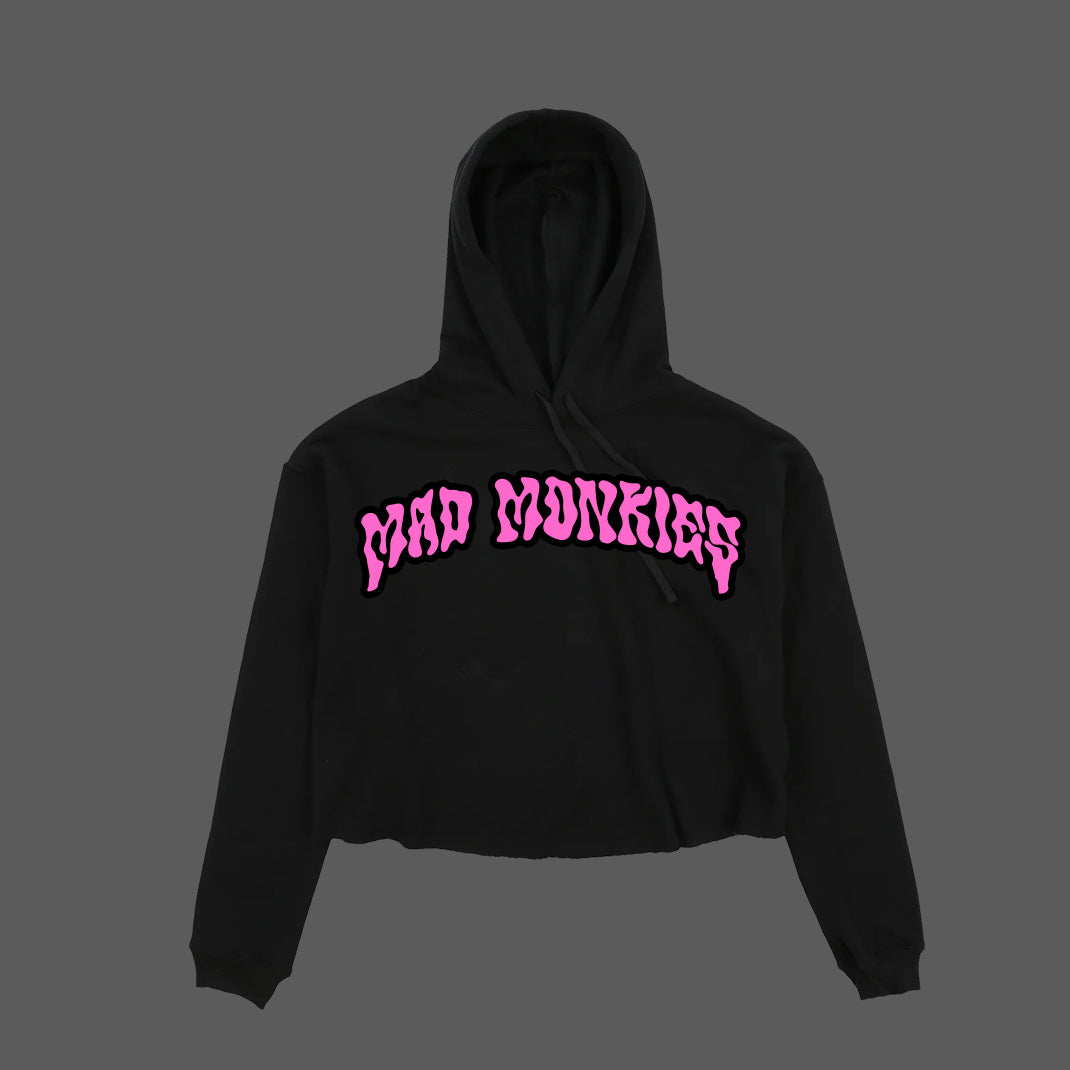 WOMEN CROPTOP DRIPPY HOODIE - BLACK