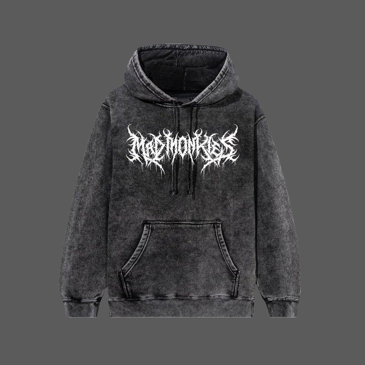 BLACK METAL HOODIE - ACID WASH